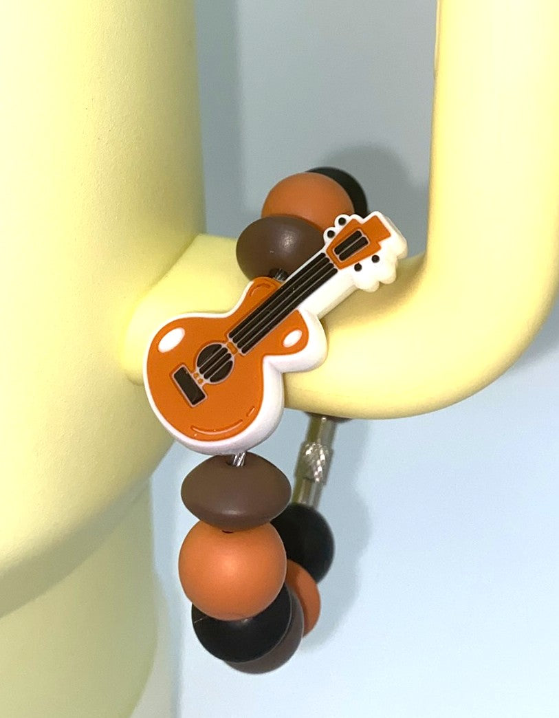 Brown Guitar Stanley Tumbler Cup Handle Charm