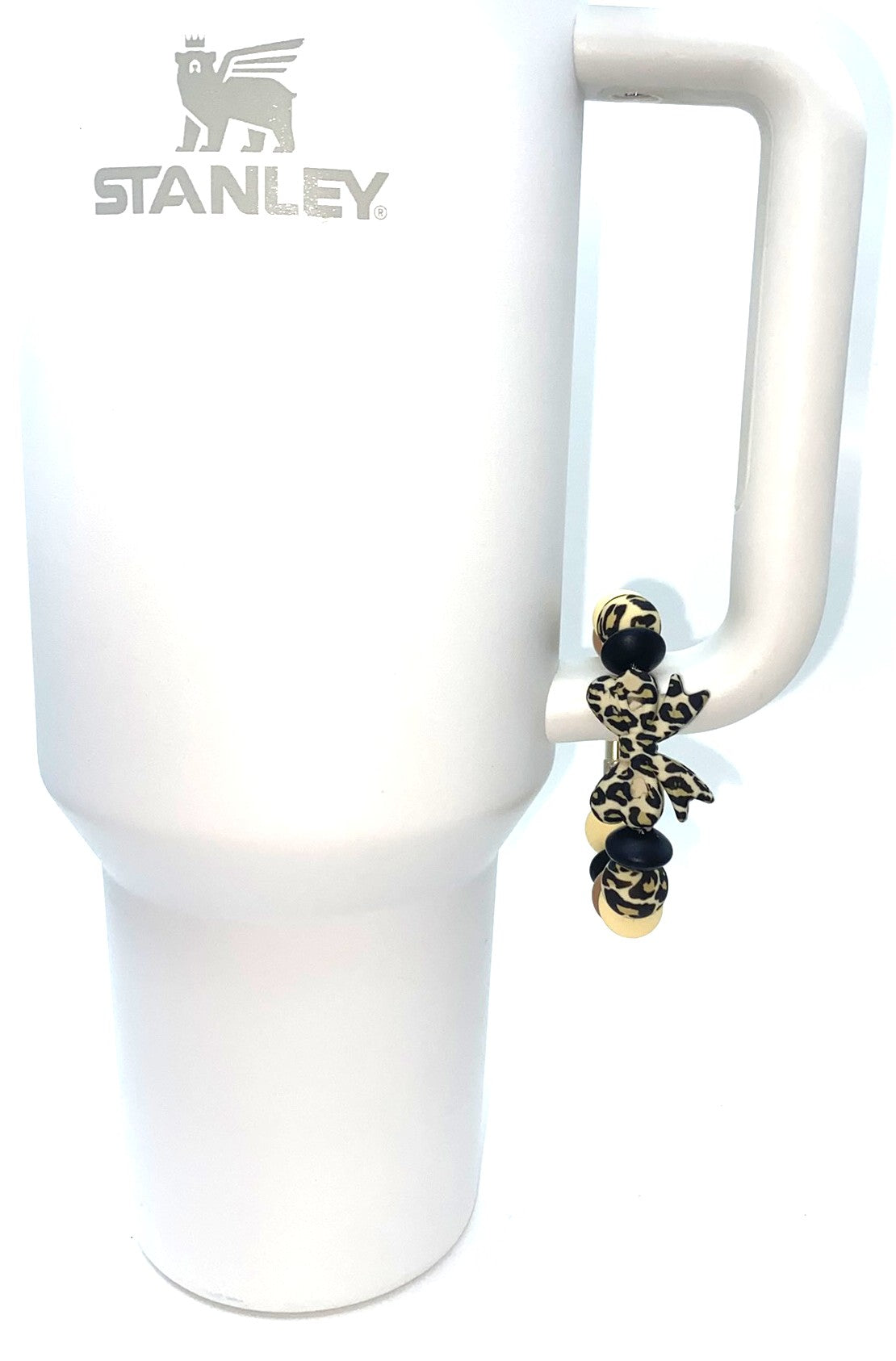 Brown Leopard Print Coquette Bow Stanley Tumbler Cup Handle Charm