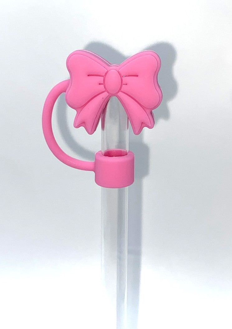 Bubblegum Pink Coquette Bow 3D Straw Topper