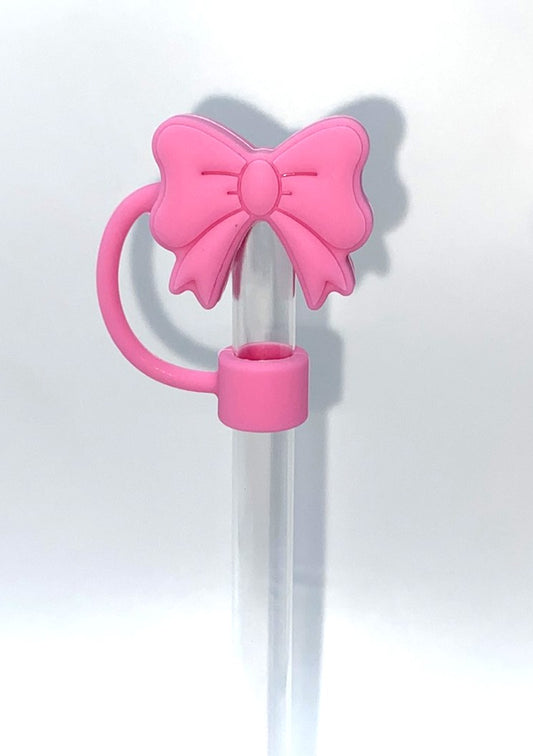 Bubblegum Pink Coquette Bow 3D Straw Topper