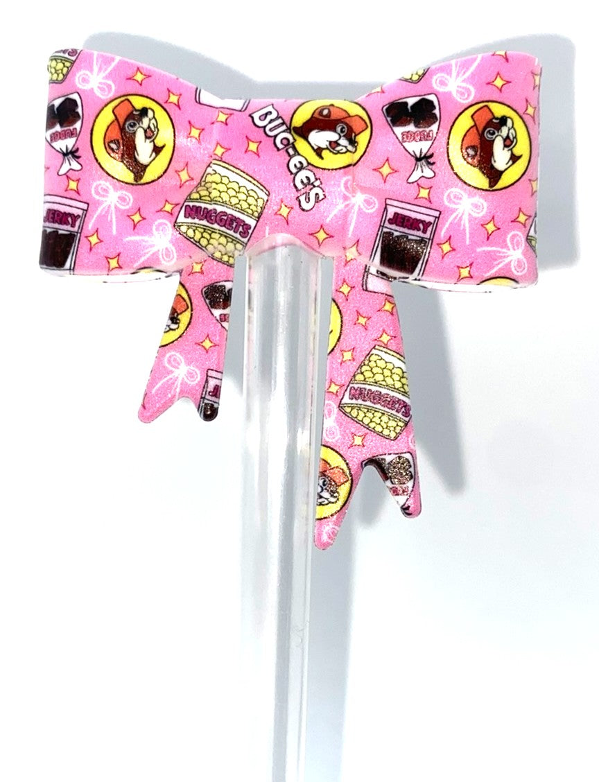 Beaver Gas Station Bow Straw Topper