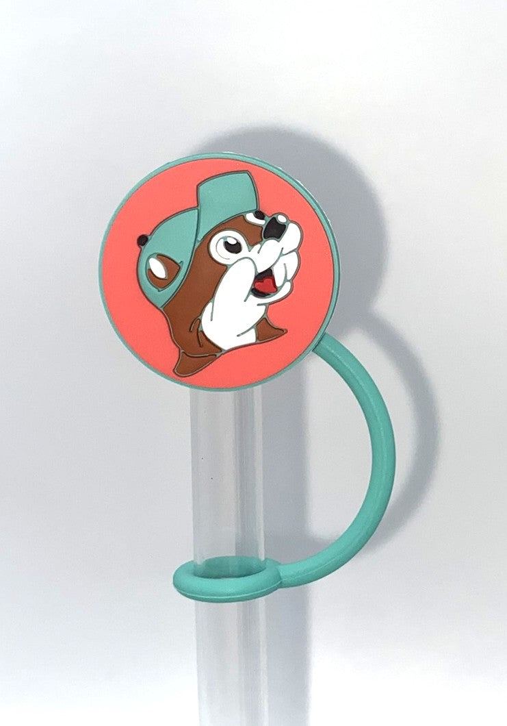 Turquoise Beaver Gas Station Straw Topper