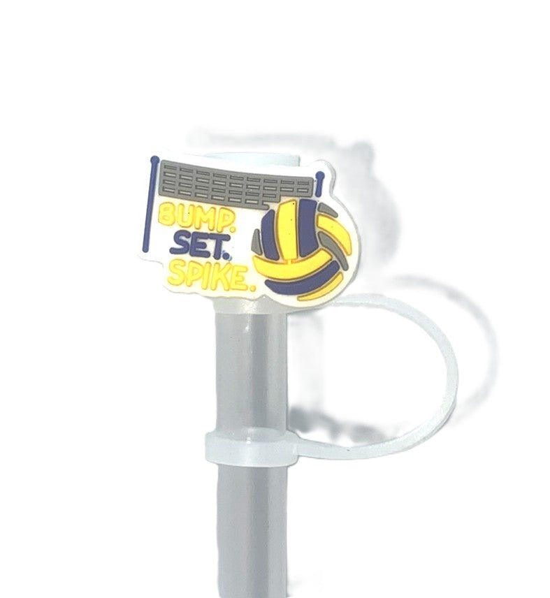 Bump Set Spike Volleyball Straw Topper