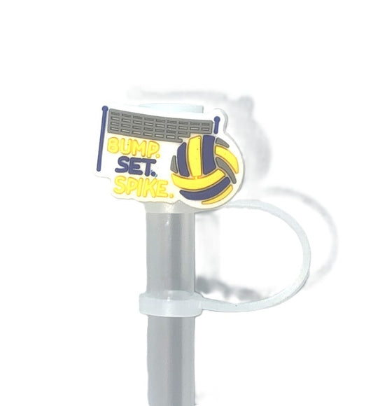 Bump Set Spike Volleyball Straw Topper