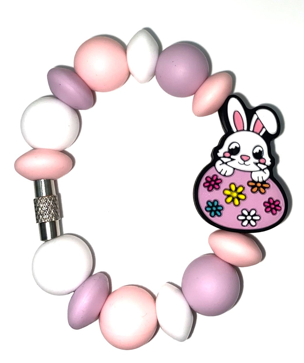 Easter Bunny In Floral Egg Stanley Tumbler Cup Handle Charm