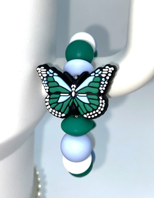 Green & Blue Monarch Butterfly Stanley Tumbler Cup Handle Charm