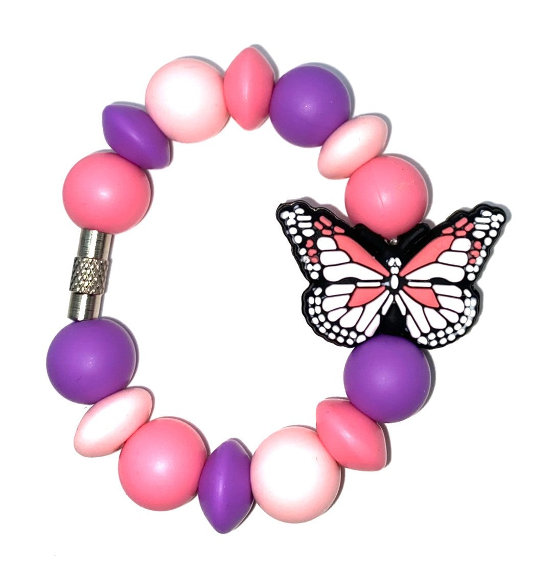 Pink Monarch Butterfly Stanley Tumbler Cup Handle Charm