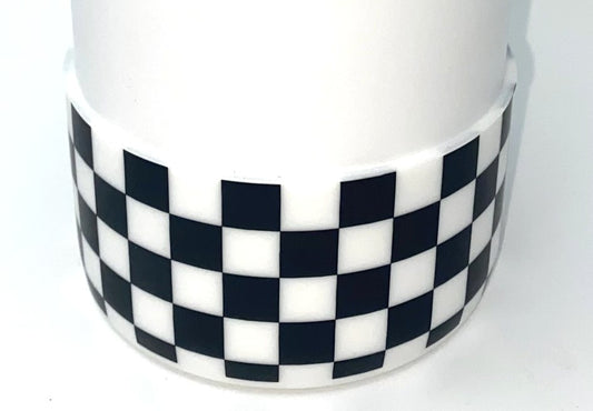 Black & White Checkered Stanley Tumbler Boot Sleeve