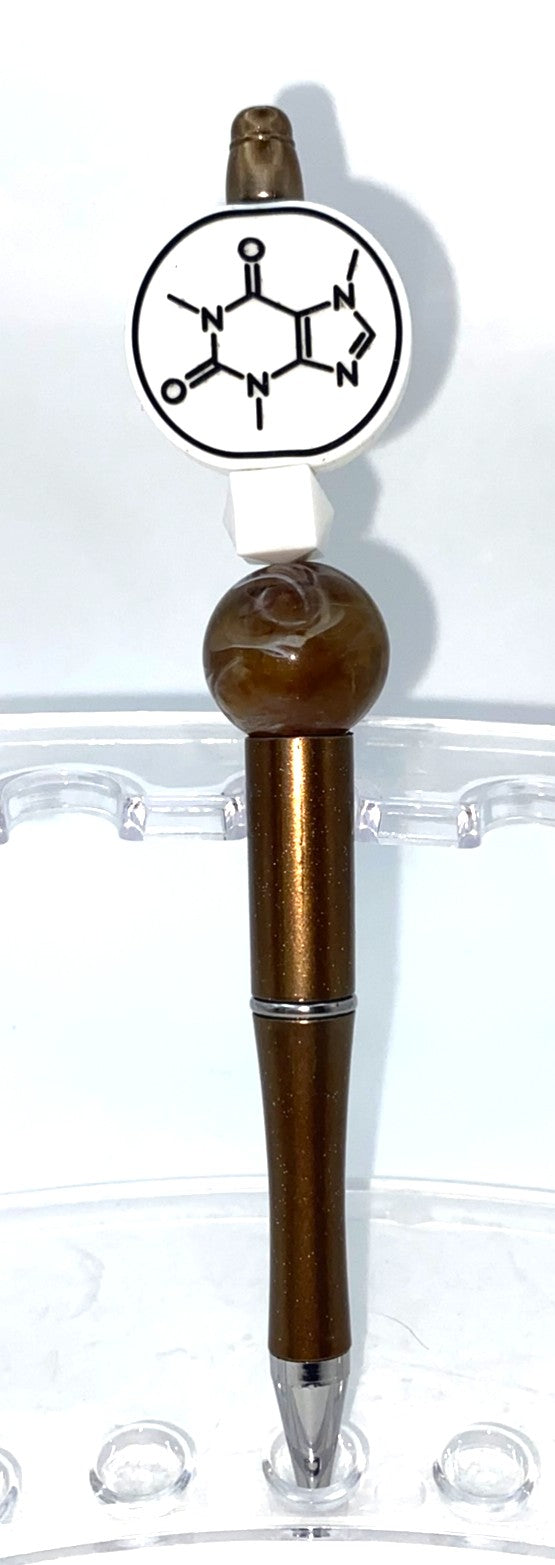 Caffeine Molecular Chemical Structure Beaded Pen