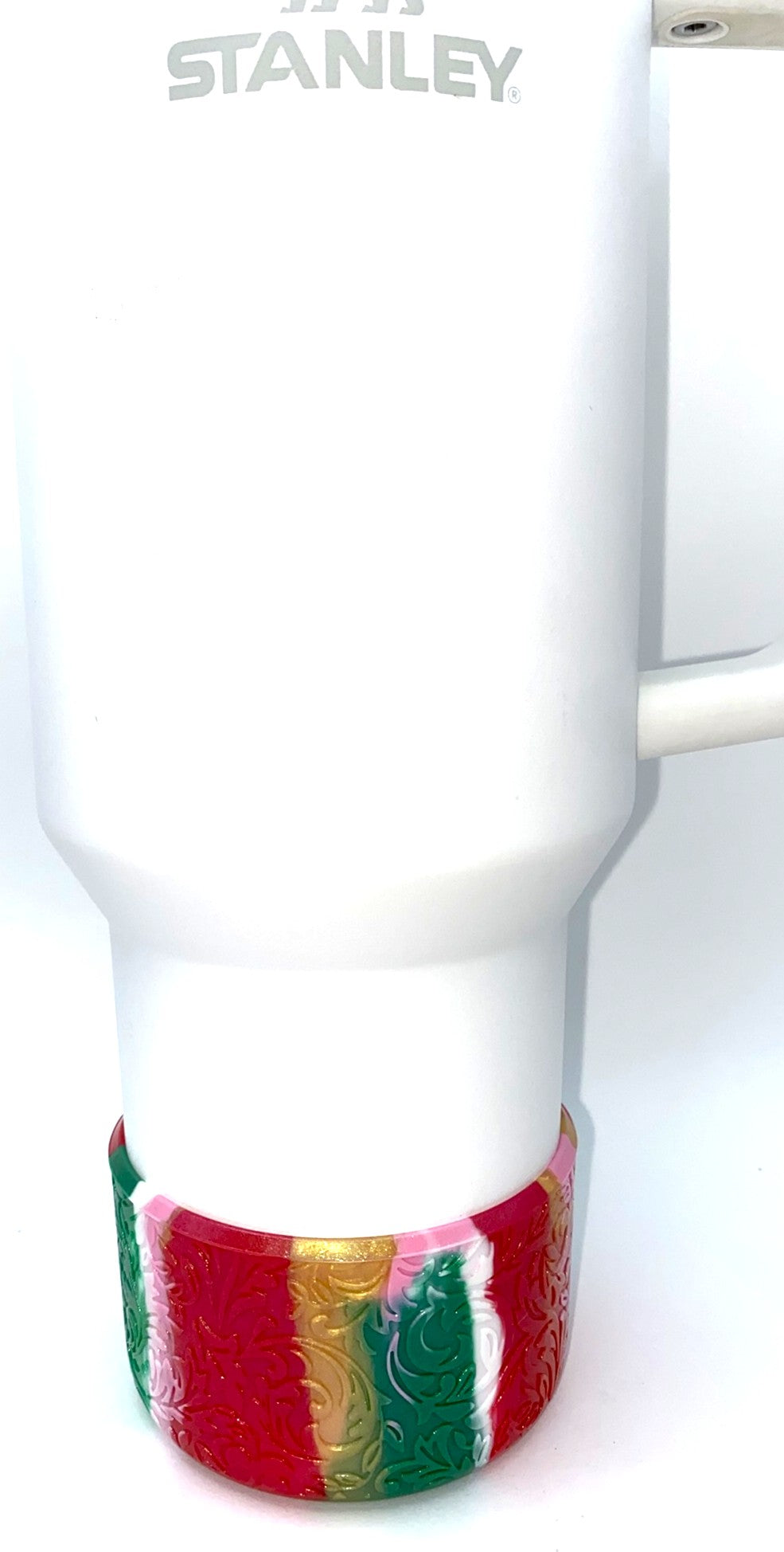 Candy Cane Shimmer Baroque Christmas Stanley Tumbler Boot Sleeve #199