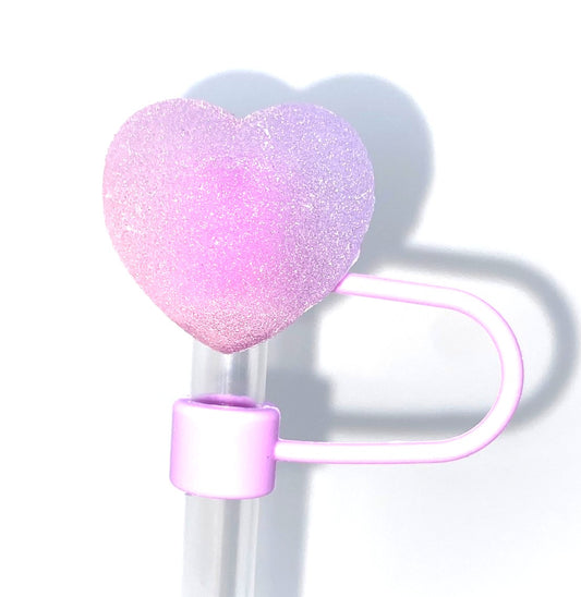 Candy Heart Light Purple Straw Topper