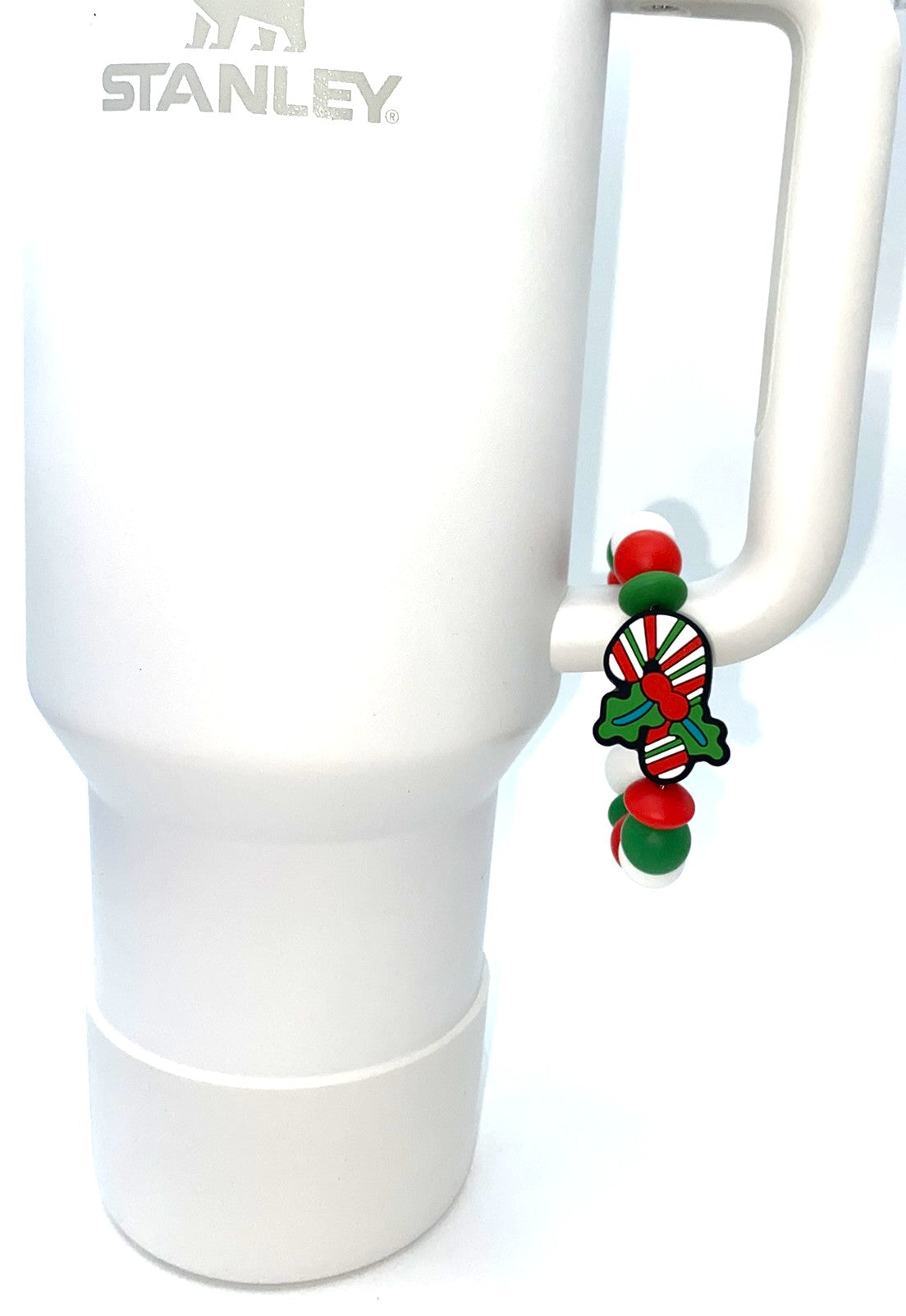Candy Cane Mistletoe Christmas Stanley Tumbler Cup Handle Charm
