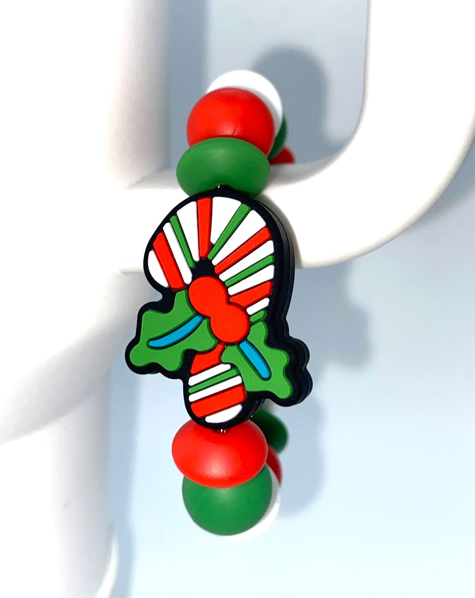 Candy Cane Mistletoe Christmas Stanley Tumbler Cup Handle Charm