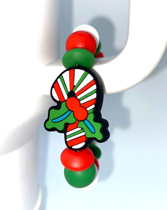 Candy Cane Mistletoe Christmas Stanley Tumbler Cup Handle Charm