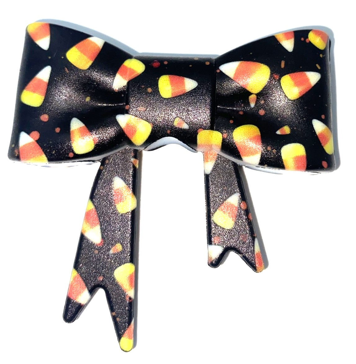Candy Corn Halloween Bow Straw Topper