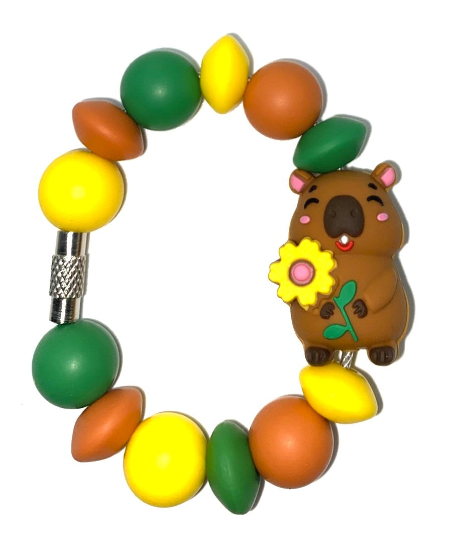 Capybara w/Sunflower 3D Stanley Tumbler Cup Handle Charm