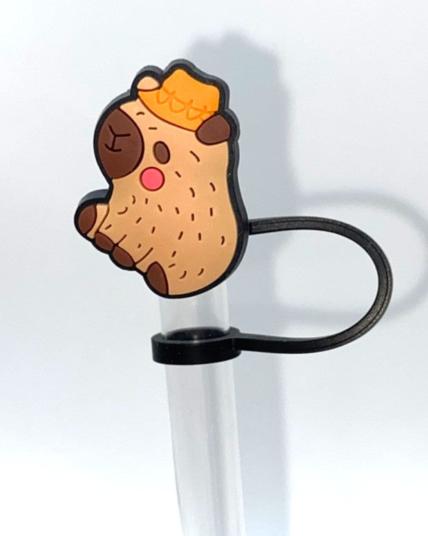 Capybara w/Hat Straw Topper