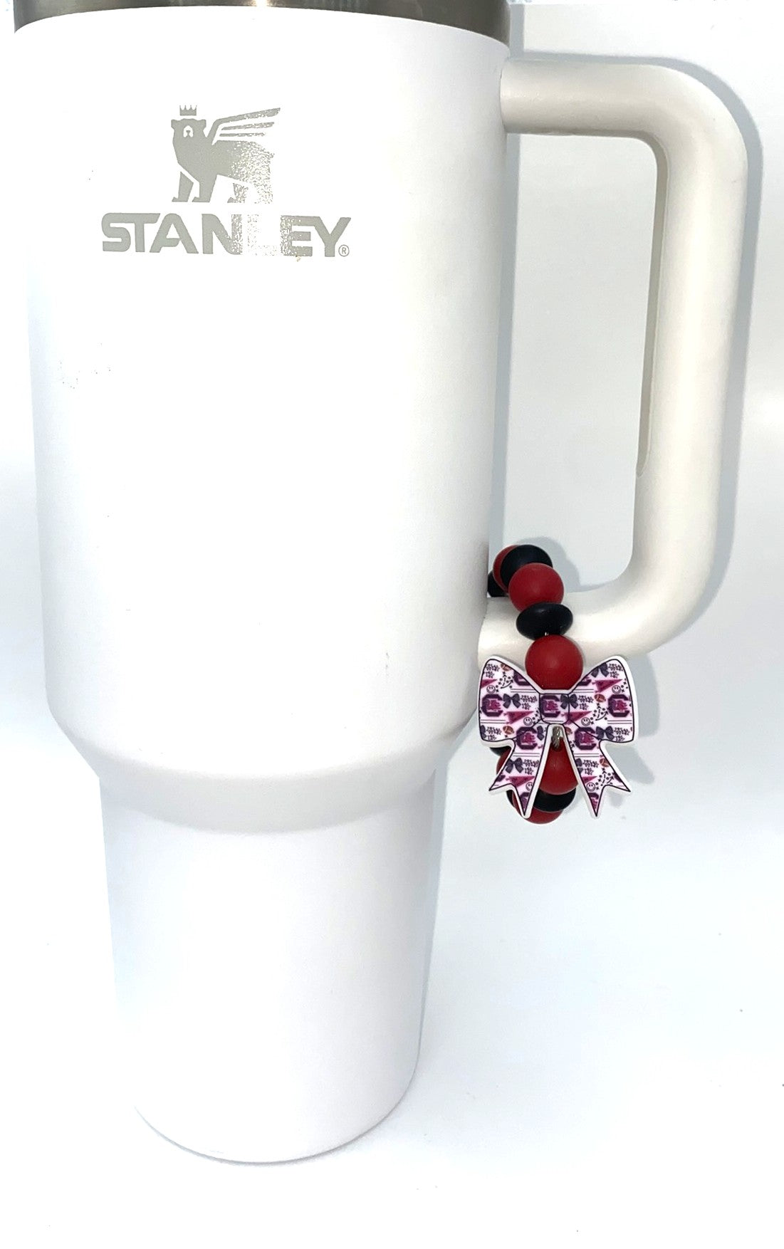 South Carolina Gamecocks USC Printed Bow College Football Stanley Tumbler Cup Handle Charm