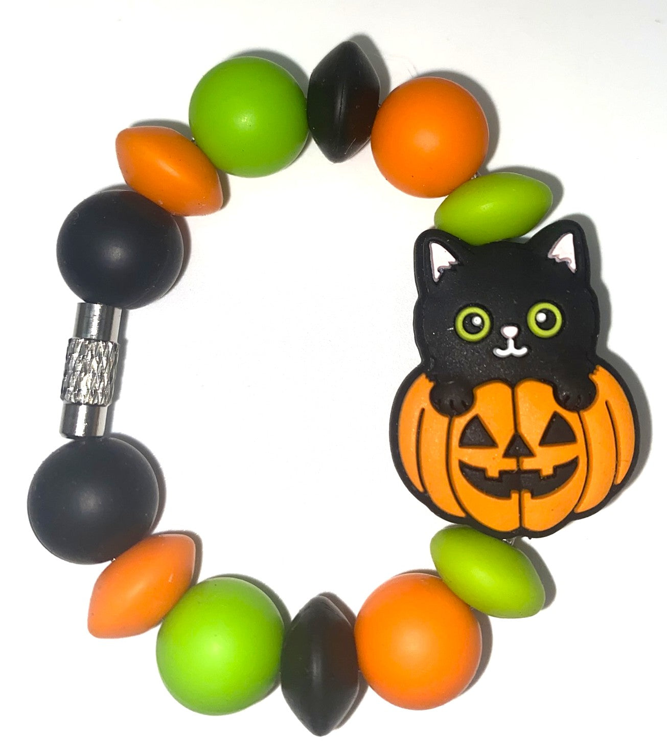 Black Cat w/Pumpkin Stanley Tumbler Cup Handle Charm