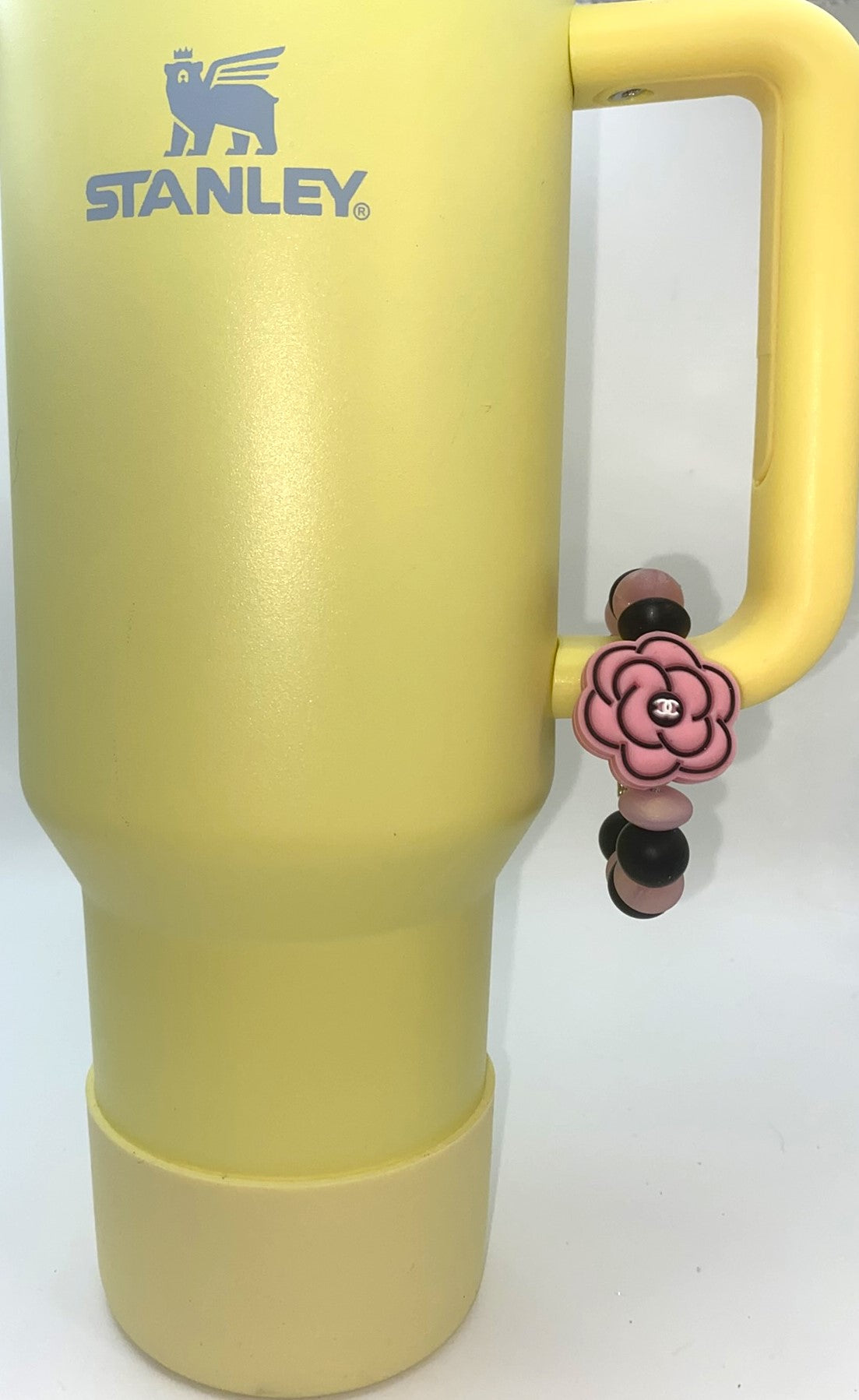 Designer CC Pink Flower Stanley Tumbler Cup Handle Charm