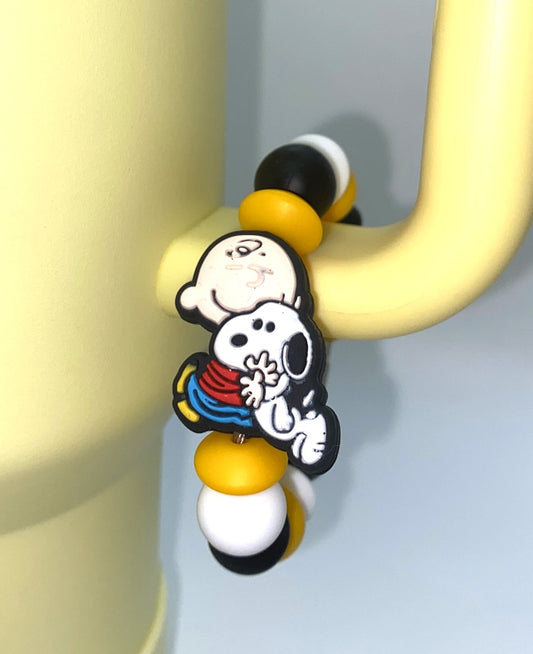 Good Grief Cartoon Boy & Beagle Friend Stanley Tumbler Cup Handle Charm