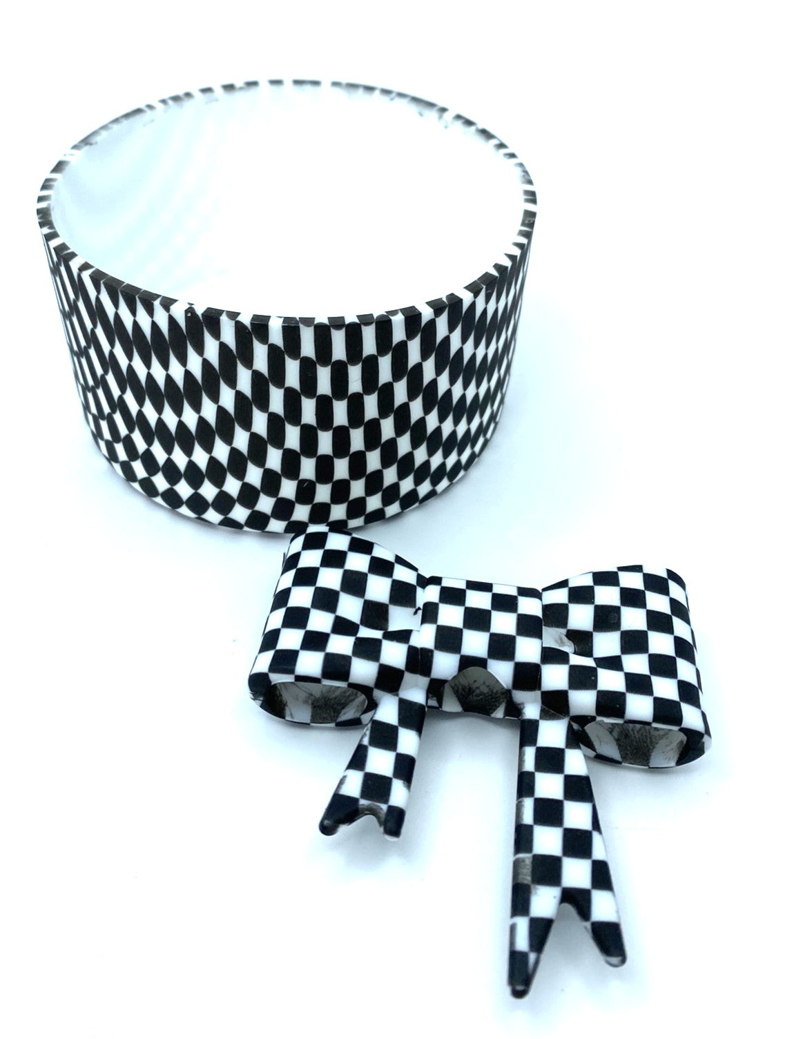 Black & White Checkered Stanley Tumbler Boot Sleeve #153