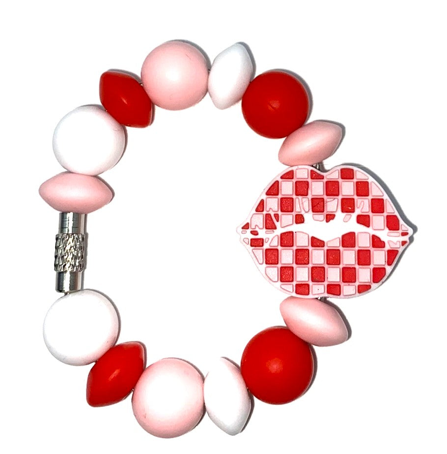 Checkered Lips Stanley Tumbler Cup Handle Charm