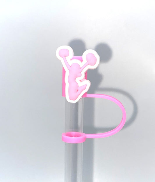 Cheerleader w/Pom Poms Straw Topper