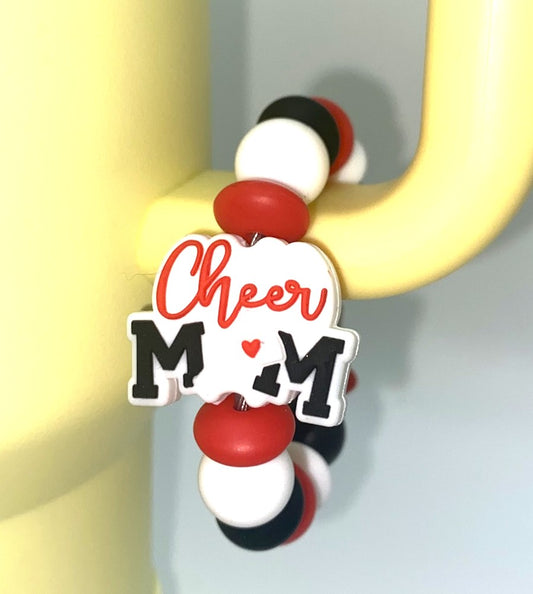 Cheer Mom Black & White Stanley Tumbler Cup Handle Charm