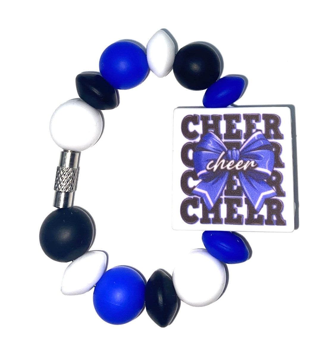 Cheer Blue Printed Stanley Tumbler Cup Handle Charm