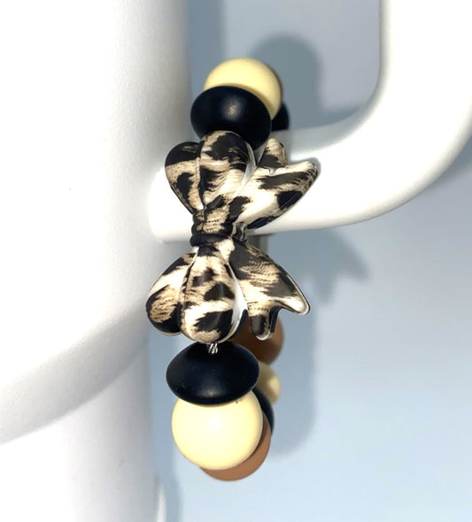 Cheetah Print Coquette Bow Stanley Tumbler Cup Handle Charm