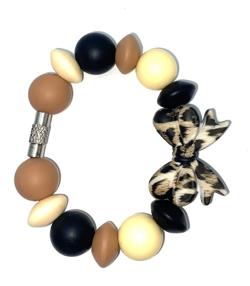 Cheetah Print Coquette Bow Stanley Tumbler Cup Handle Charm