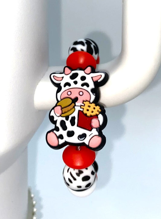 Fast Food Chicken Cow Stanley Tumbler Cup Handle Charm