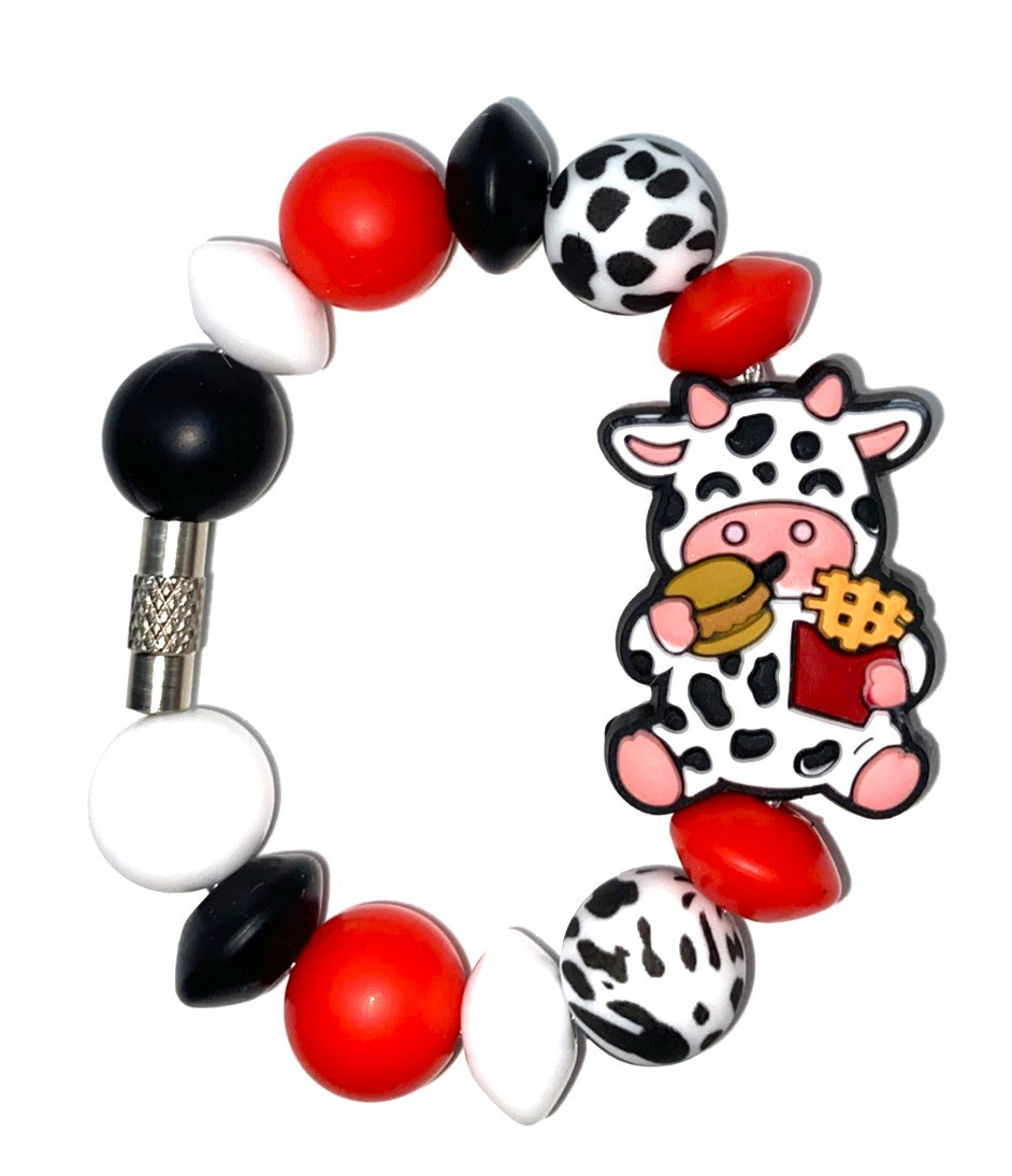 Fast Food Chicken Cow Stanley Tumbler Cup Handle Charm