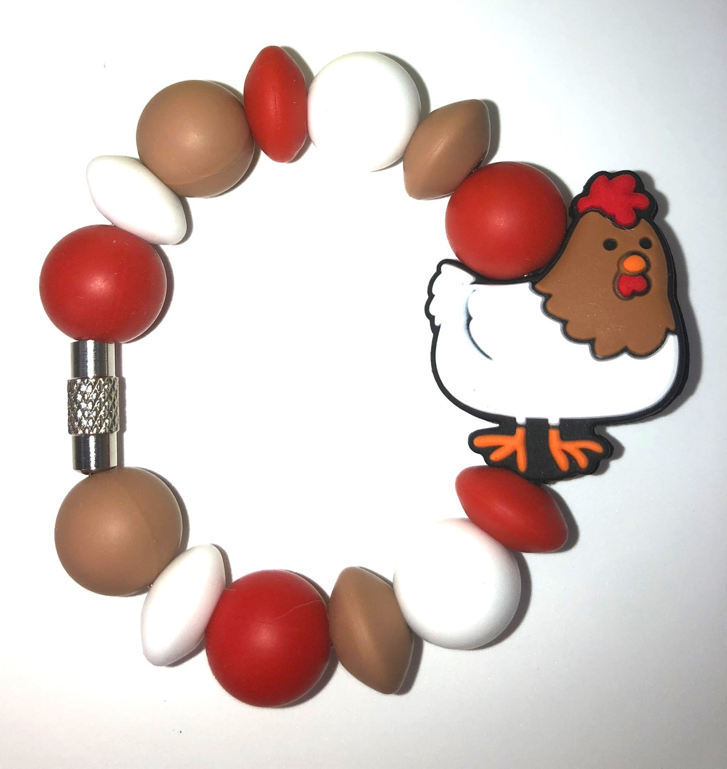 White Chicken Hen Stanley Tumbler Cup Handle Charm