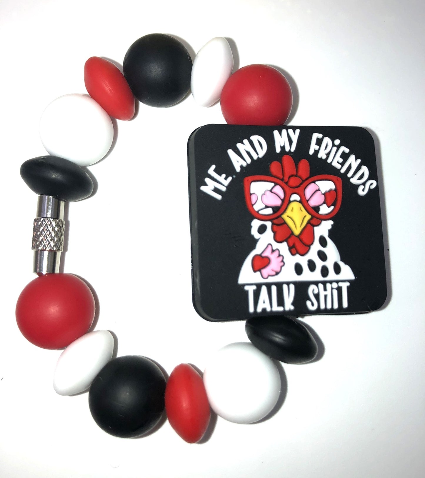 Me & My Friends Talk Shit Chicken Stanley Tumbler Cup Handle Charm