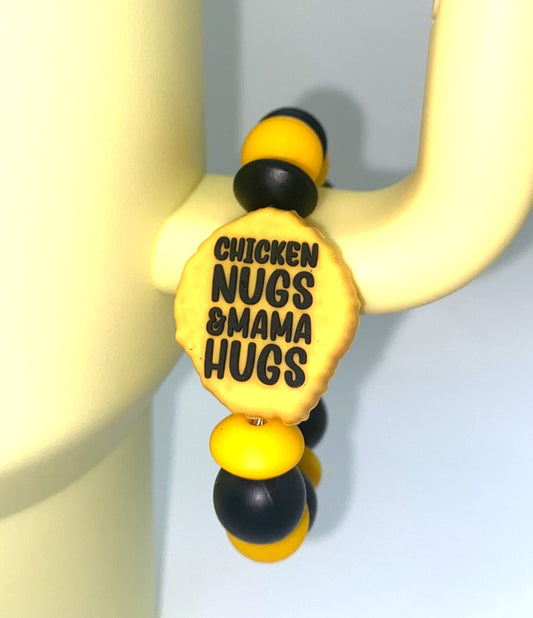 Chicken Nugs and Mama Hugs Stanley Tumbler Cup Handle Charm