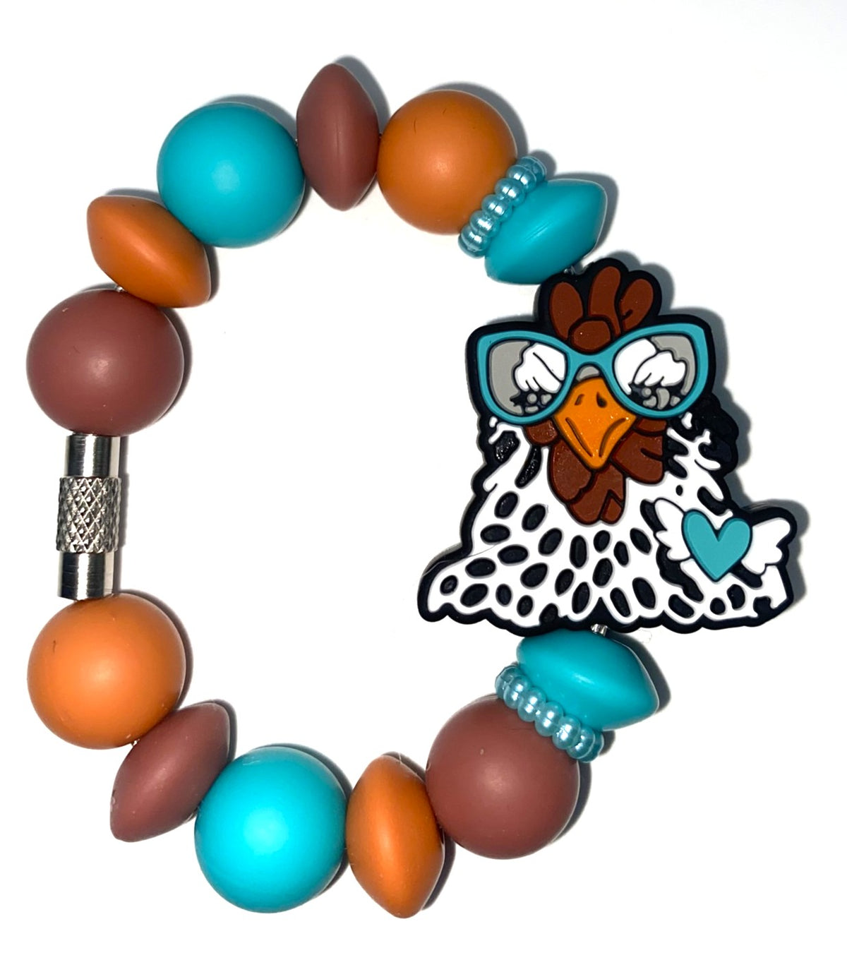 Sassy Chicken w/Glasses Stanley Tumbler Cup Handle Charm