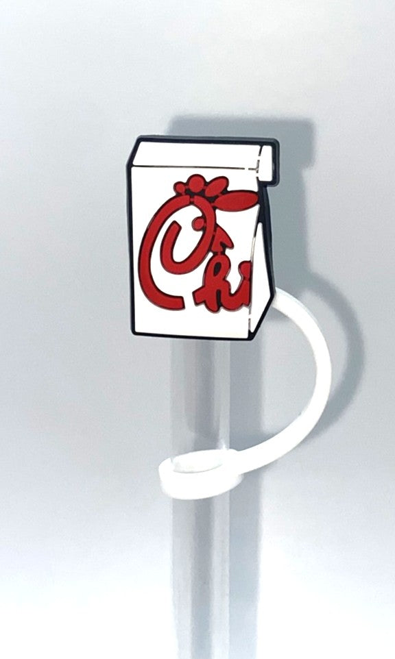 Chicken Fast Food Bag Straw Topper