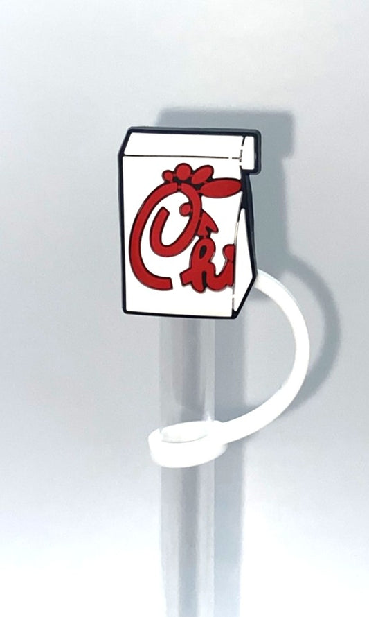 Chicken Fast Food Bag Straw Topper