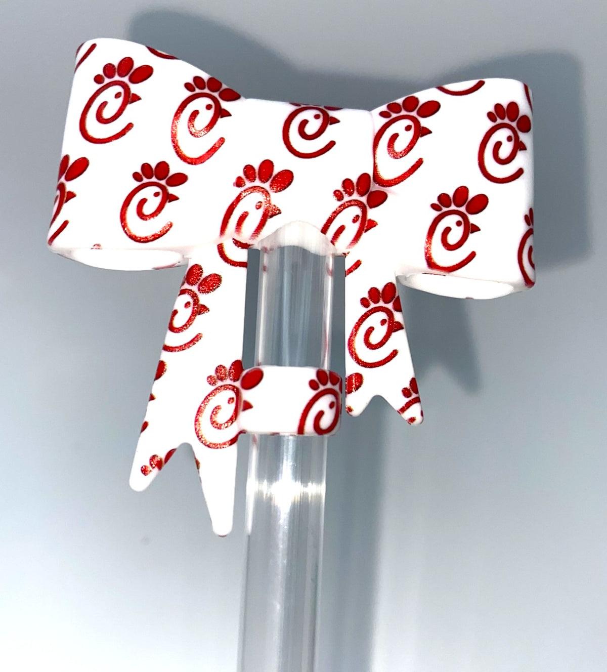 Chicken Fast Food Logo Bow Straw Topper