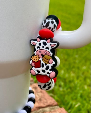 Fast Food Chicken Cow Stanley Tumbler Cup Handle Charm