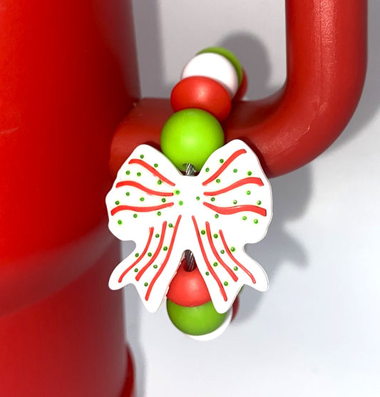 Christmas Tree Snack Cake Coquette Bow Stanley Tumbler Cup Handle Charm