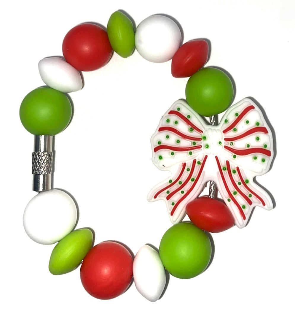 Christmas Tree Snack Cake Coquette Bow Stanley Tumbler Cup Handle Charm