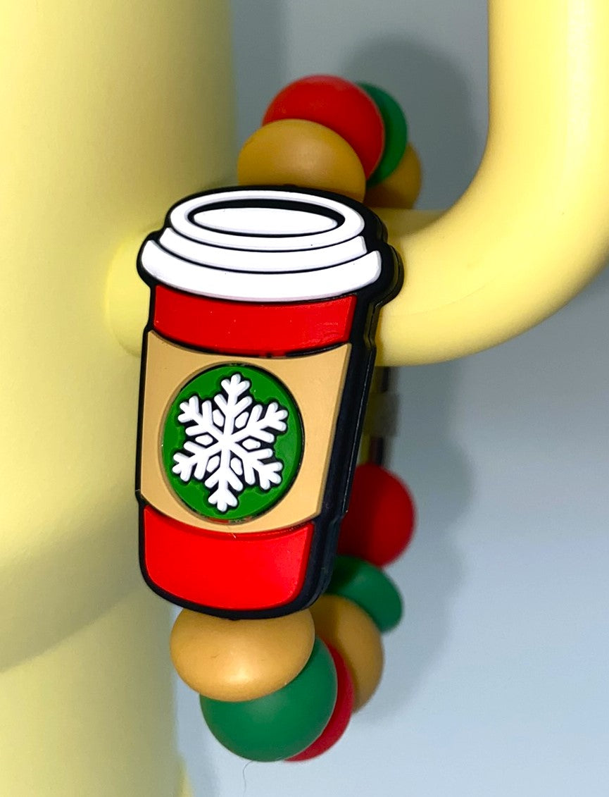 Christmas To Go Coffee Cup Hot Chocolate Cocoa Stanley Tumbler Cup Handle Charm