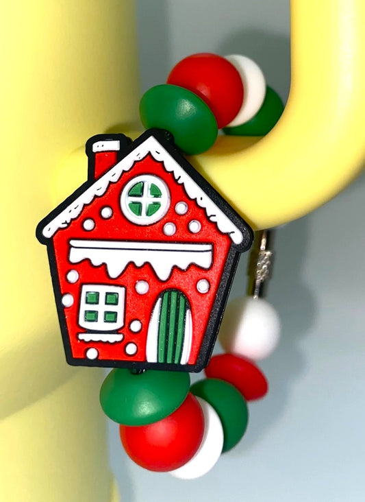 Christmas Cottage House Stanley Tumbler Cup Handle Charm