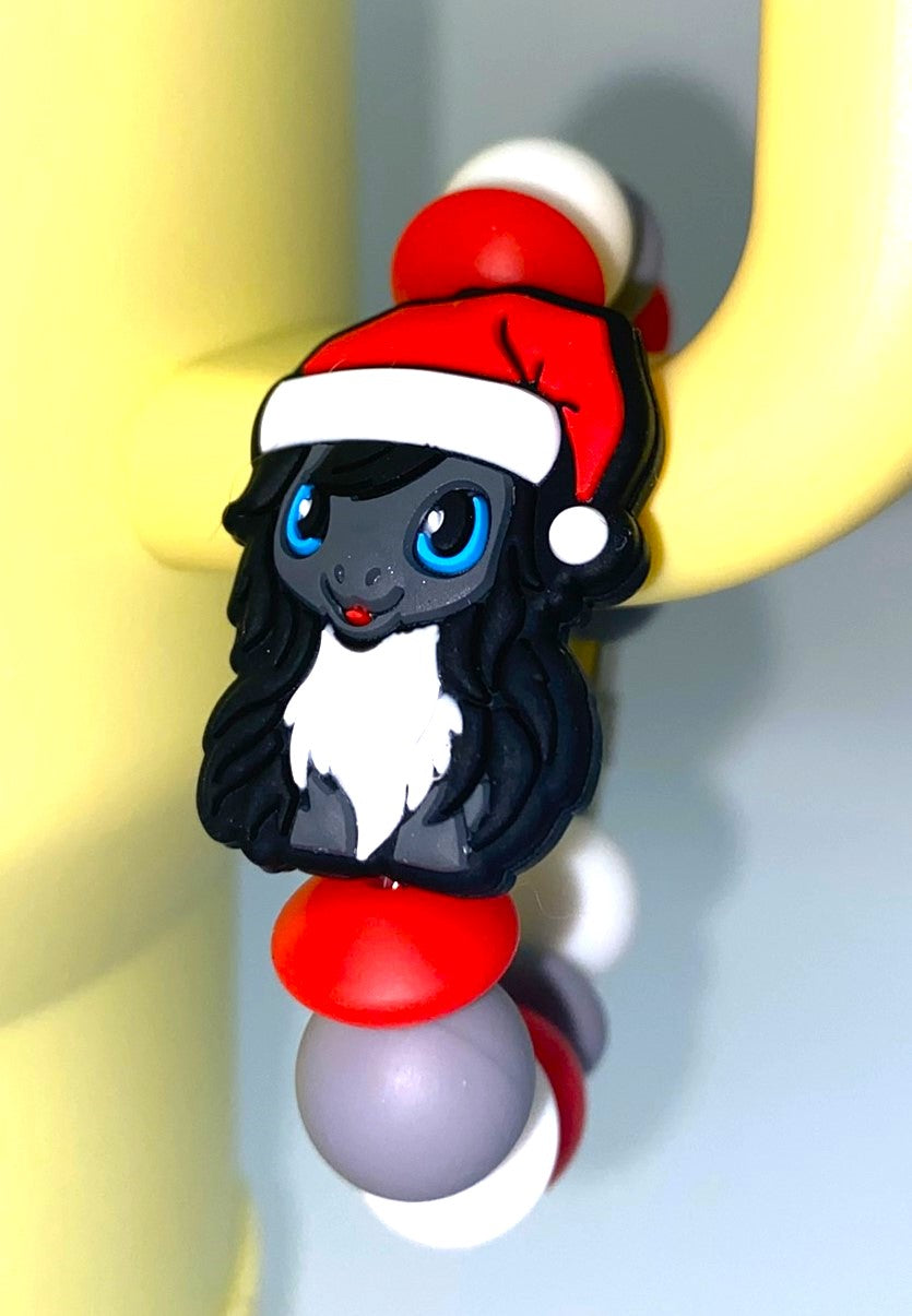 Christmas Santa My Little Pony Gray Stanley Tumbler Cup Handle Charm