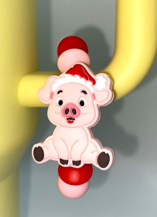 Christmas Pig Stanley Tumbler Cup Handle Charm