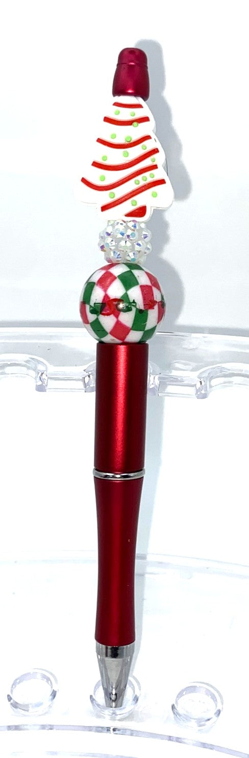 Christmas Tree Snack Cake Beaded Pen