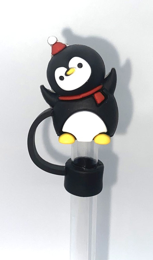 Christmas Penguin 3D Straw Topper